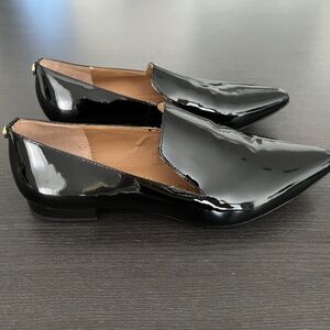 Calvin Klein NWOT Gloss Black Patent Leather Loafers, Women's Size 6.5